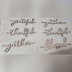 Wooden Script Words Decor - Set Of 8
